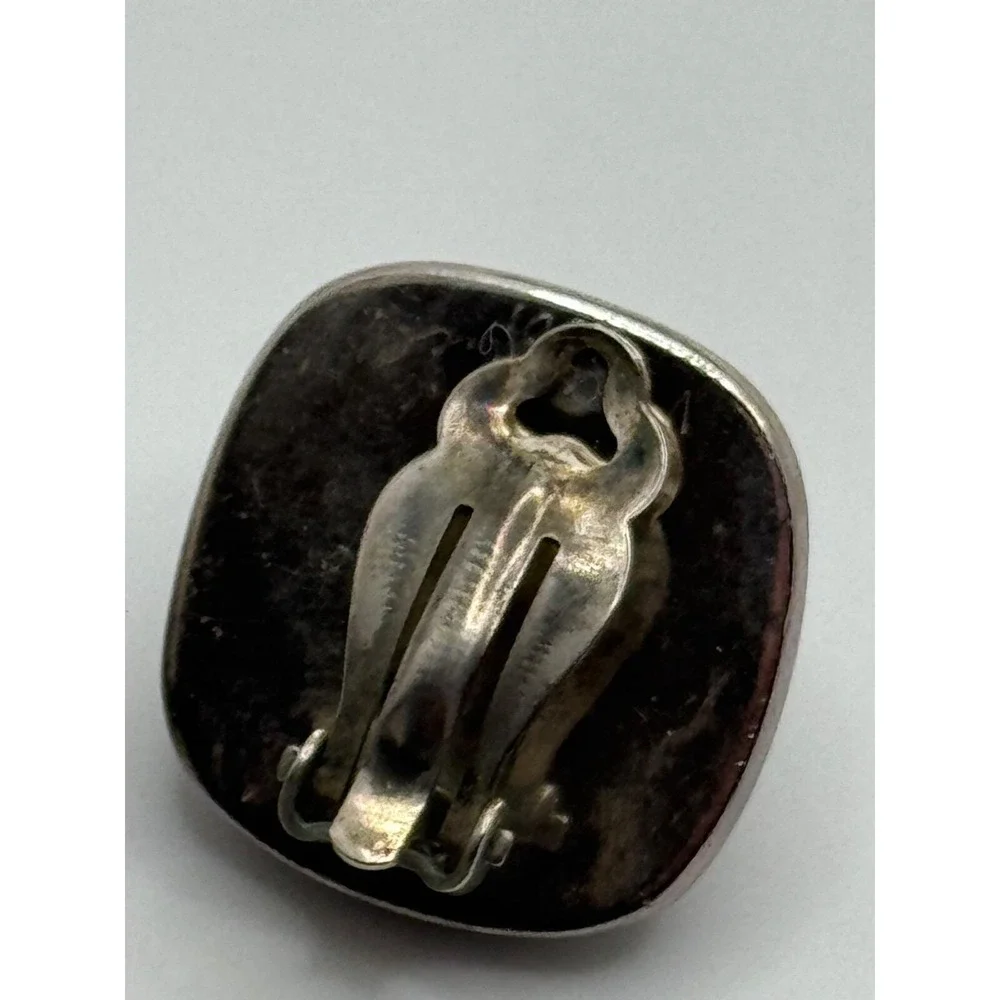 2001 Steve Vaubel Sterling Silver‎ Glass Clip On Earrings